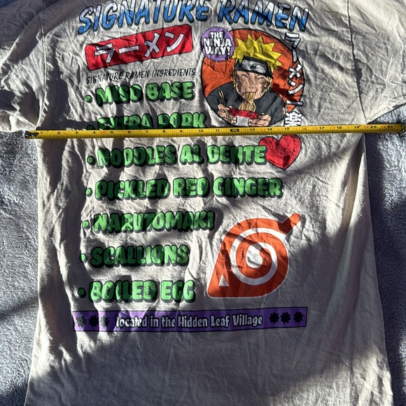 Medium Tan Graphic Tee, Naruto, light use, cotton, relaxed. Like new - Picture 4 of 4